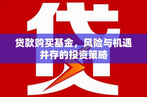 都江堰贷款购买基金，风险与机遇并存的投资策略