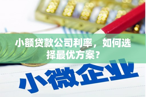 都江堰小额贷款公司利率，如何选择最优方案？