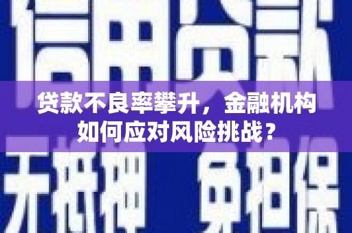 都江堰贷款不良率攀升，金融机构如何应对风险挑战？