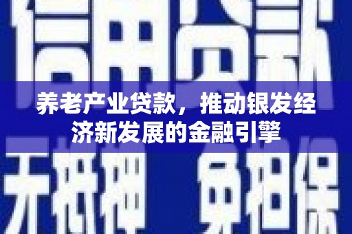 都江堰养老产业贷款，推动银发经济新发展的金融引擎