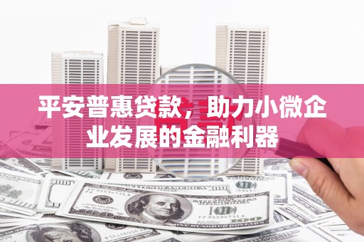 都江堰平安普惠贷款，助力小微企业发展的金融利器