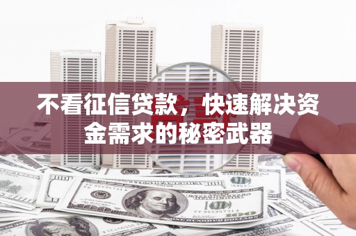 都江堰不看征信贷款，快速解决资金需求的秘密武器