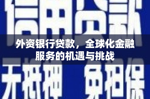 都江堰外资银行贷款，全球化金融服务的机遇与挑战